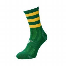 Precision Pro Hooped GAA Mid Socks (Green Amber) Adults Uk 7-11